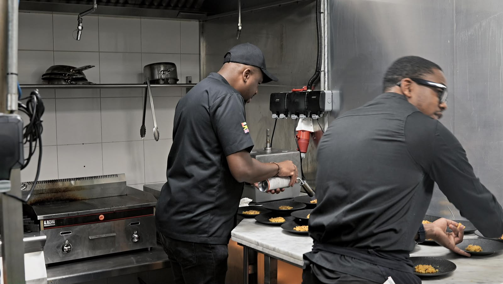 The kitchen team at service